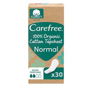 Carefree Protegeslips de Algodón Orgánico, Hipoalergénico y Transpirable, Normal, 30uds
