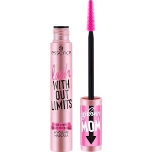 Essence Cosmetics MÁSCARA WITHOUT LIMITS EXTREME LENGTHENING & VOLUME, de larga duración, dar volumen, Ultranegro, alargar, 13 ml
