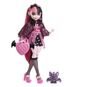 Monster High Draculaura Muñeca articulada con Mascota y Accesorios de Moda, Juguete +4 años (Mattel HHK51)